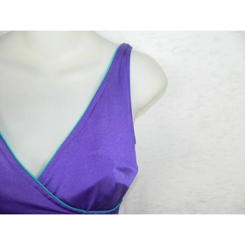 Cole of California Swimwear Purple Vintage One-Piece Pin-Up  1970's‎ Size 12